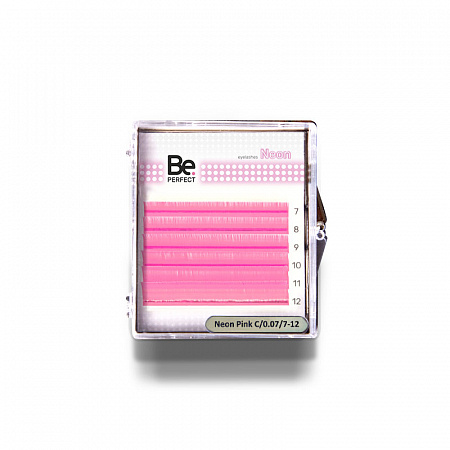 Цветные ресницы Be Perfect Neon Pink MIX 6 линий